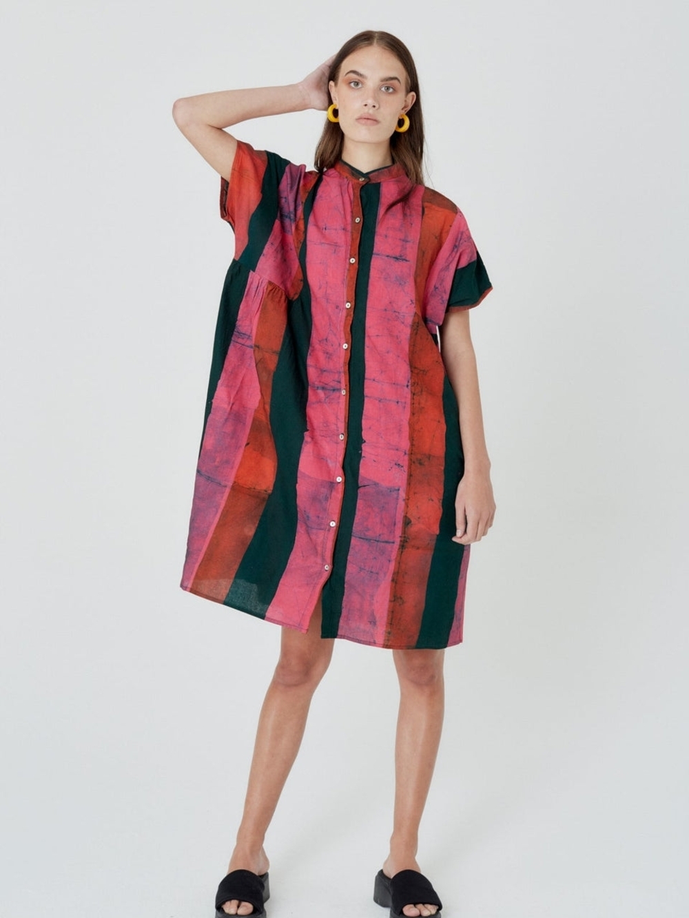 Osei Duro Bata Dress in Carmine - Small